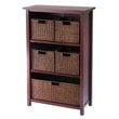 Winsome Milan 4-Tier Medium Storage Shelf and 5 Wired Baskets