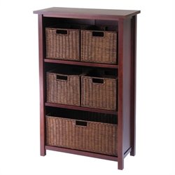 Winsome Milan 4-Tier Medium Storage Shelf and 5 Wired Baskets
