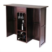 Winsome Newport Expandable Counter Home Wine Bar in Antique Walnut