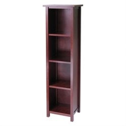 Winsome Milan 5-Tier Tall Storage Shelf in Antique Walnut