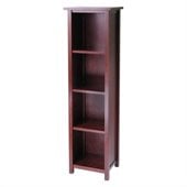 Winsome Milan Tall Storage Shelf in Antique Walnut