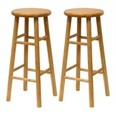 Winsome Basics 30 Natural Finish Bar Height Stools (Set of 2)