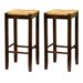 Winsome - Regalia 29" Walnut Finished Bar stool with Rush Seat (Set of 2)