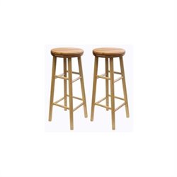 Winsome Basics 30 Beechwood Swivel Bar Stool (Set of 2)