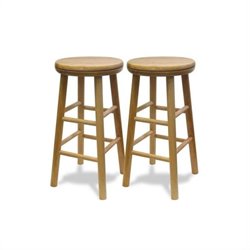 Winsome Basics 24" Beechwood Counter Height Swivel Bar Stools (Set of 2)