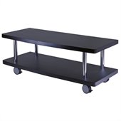 Winsome Evans Expresso TV Stand with Curved Shelf in Dark Espresso/Metal