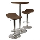 Winsome Kallie 3pc Pub Table and Stools Set in Cappuccino