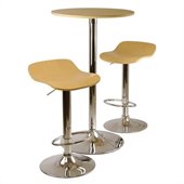 Winsome Kallie 3pc Pub Table and Stools Set in Natural Wood