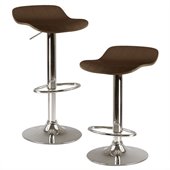 Winsome Kallie Air Lift Adjustable Stools in Cappuccino (Set of 2)