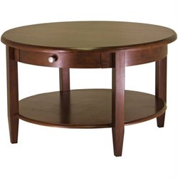 Winsome Concord Round Wood Coffee Table in Walnut Best Price
