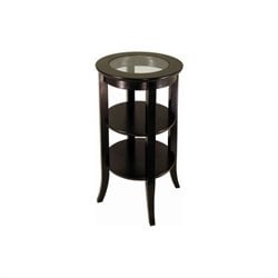 Winsome Genoa Espresso Wood End Table with Glass Top Best Price