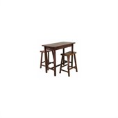 Winsome 3-Piece Kitchen Island Dining Set Antique Walnut