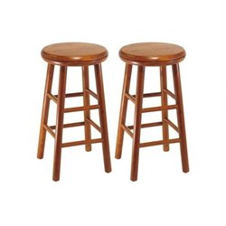 Winsome Windsor 24 Swivel Counter Stools in Cherry (Set of 2)