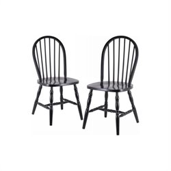 Winsome Windsor Dining Chairs in Black (Set of 2)