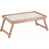 Winsome Breakfast Bed Tray, with Notched Handle in Natural and White Top