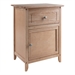 Winsome Night Stand with Cabinet and Drawer in Natural Finish