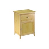 Winsome Night Stand with Cabinet and Drawer in Natural Finish