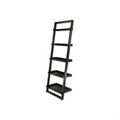 Winsome Bailey Leaning Shelf 5-Tier Ladder Bookcase in Black