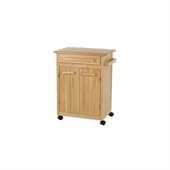 Winsome Beechwood Butcher Block Kitchen Cart in Natural Finish