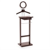 Winsome Valet Stand with Mirror and Coat Racks in Espresso Beechwood