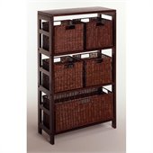 Winsome 6 Piece Set Shelf and Baskets in Espresso