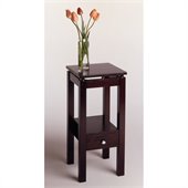 Winsome Linea Brown Wood End Table with Chrome Accents in Dark Espresso