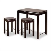 Winsome 3 Piece Island Set - Table with 2 Stools in Espresso