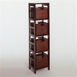 Winsome Leo 5 Piece Set Shelving Unit in Espresso