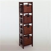 Winsome Leo 5 Piece Set Shelving Unit in Espresso