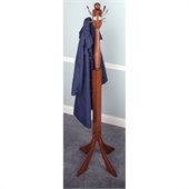 Winsome 4 Double hook Standing Coat Rack in Antique Walnut