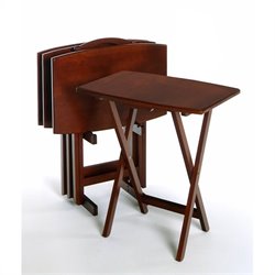 Winsome Curved  Rectangular TV Tray in Walnut Beechwood