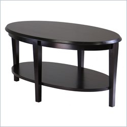 Winsome Nadia Oval Coffee Table in Dark Espresso Finish