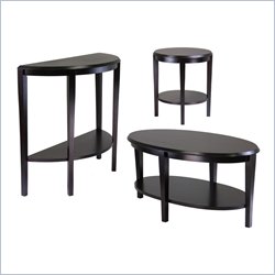 Winsome Nadia 3 Piece Coffee Table Set in Dark Espresso Finish