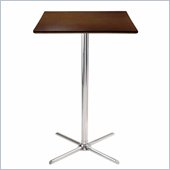 Winsome Kallie Cappuccino Square Pub Table with Metal X-Base