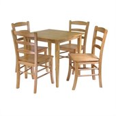 Winsome Groveland Square 5 Piece Square Dining Set in Light Oak