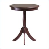 Winsome Belmont End Table with Pedestal Leg in Cappuccino Finish