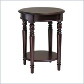 Winsome Whitman Round End Table with Carved legs in Cappuccino Finish