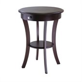 Winsome Sasha Round Accent End Table in Cappuccino Finish