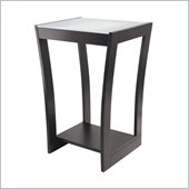 Winsome Radius Glass Top Accent Side Table in Dark Espresso