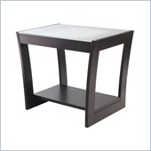 Winsome Radius End Table with Frosted Glass in Dark Espresso