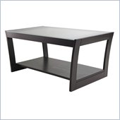 Winsome Radius Coffee Table with Frosted Glass in Dark Espresso