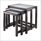 Winsome Copenhagen Nesting Table Set with Glass top in Dark Espresso