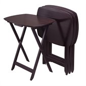 Winsome Finley Oversized Oblong TV Table in Dark Espresso (Set of 4)
