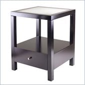Winsome Copenhagen End Table with Glass Top in Dark Espresso Finish