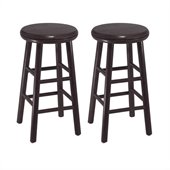 Winsome 24 Swivel Kitchen Stool in Dark Espresso Finish (Set of 2)