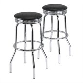 Winsome Summit Swivel Bar Stools in Black/Metal Finish (Set of 2)