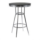 Winsome Summit 30 Round Pub Table in Black/Metal Finish