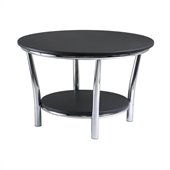 Winsome Maya Round Coffee Table Top with Legs in Black/Metal Finish