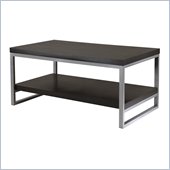 Winsome Jared Coffee Table with Enamel Steel Tube in Dark Espresso