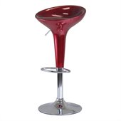 Winsome Spectrum Air Lift Swivel Adjustable Stool in Red/Metal Finish
